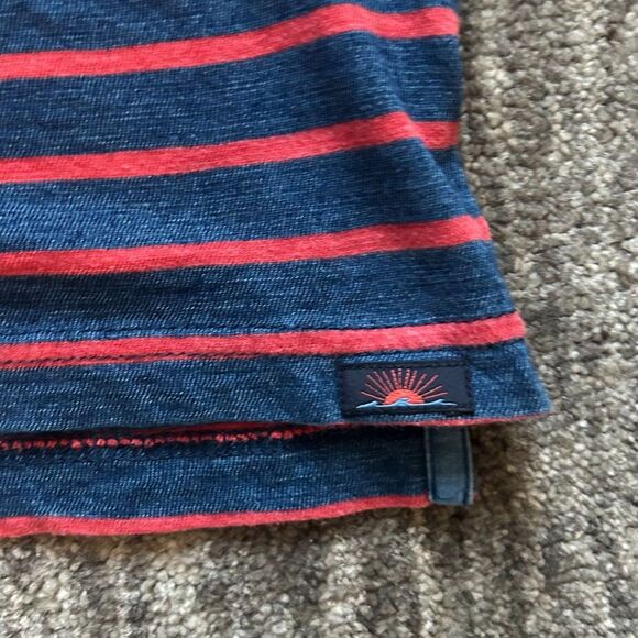 Faherty Breton Short Sleeve Striped Polo Shirt, Size L - Picture 7 of 8